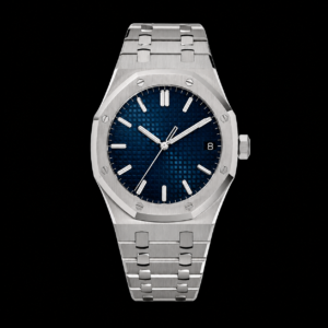 Diver Style Luxury Blue Dial Watch 42mm Stainless Steel Timepiece