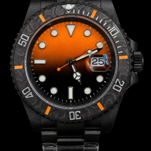 Orange Dial Carbon Style Luxury Watch