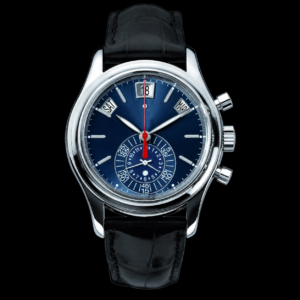 Blue Dial Luxury Chronograph Calendar Watch White Metal Finish 41mm