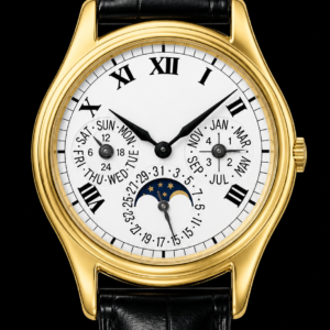 Classic Perpetual-Style Calendar Watch Yellow Gold Tone 36mm