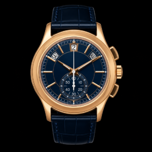 Rose Gold Chronograph Calendar Watch Blue Dial 42mm
