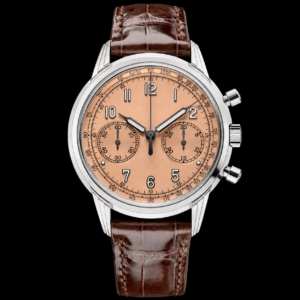 Pink Dial Luxury Chronograph Watch White Metal 41mm