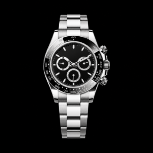 Black Dial Contrasting Counters Luxury Chronograph Watch
