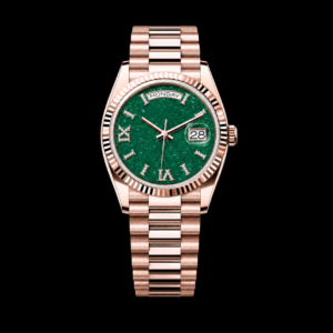 Everose Gold Green Aventurine Dial Luxury Watch 36mm