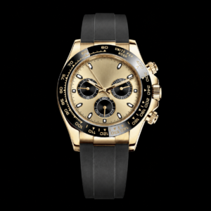Yellow Gold Champagne Black Dial Luxury Chronograph Watch 40mm