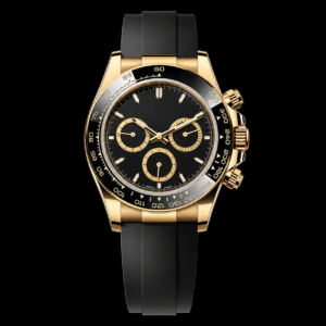 Yellow Gold Black Dial Luxury Chronograph Watch 40mm
