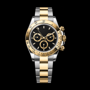 Yellow Gold Black Dial Luxury Chronograph Watch
