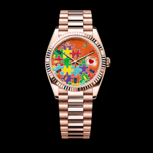 Luxury Watch Rose Gold Puzzle Dial Presidential Bracelet 36mm