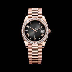 Luxury Day Date Watch Everose Gold Finish Slate Ombre Dial 40mm