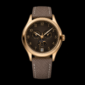 Chestnut Dial Moon Phase Rose Gold Tone Luxury Watch