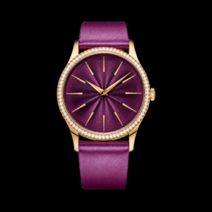 Ultra Thin Purple Dial Diamond Bezel Rose Gold Finish 35mm