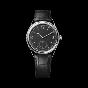 Luxury Classic Watch White Gold Domed Fluted Bezel Black Dial 39mm