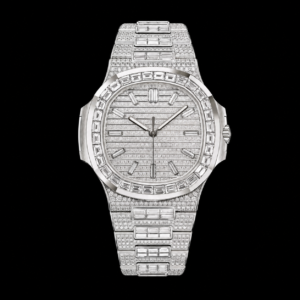 Full Diamond Style White Metal Luxury Watch