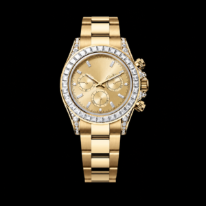 Luxury Chronograph Watch Yellow Gold Diamond Accent 40mm